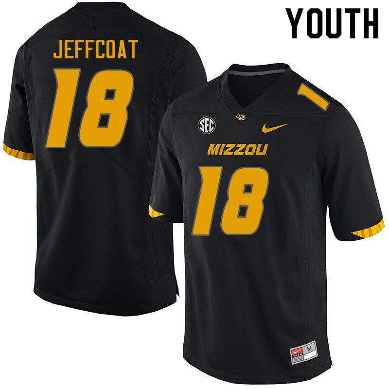 Youth #18 Trajan Jeffcoat Missouri Tigers College Football Jerseys Sale-Black - Click Image to Close